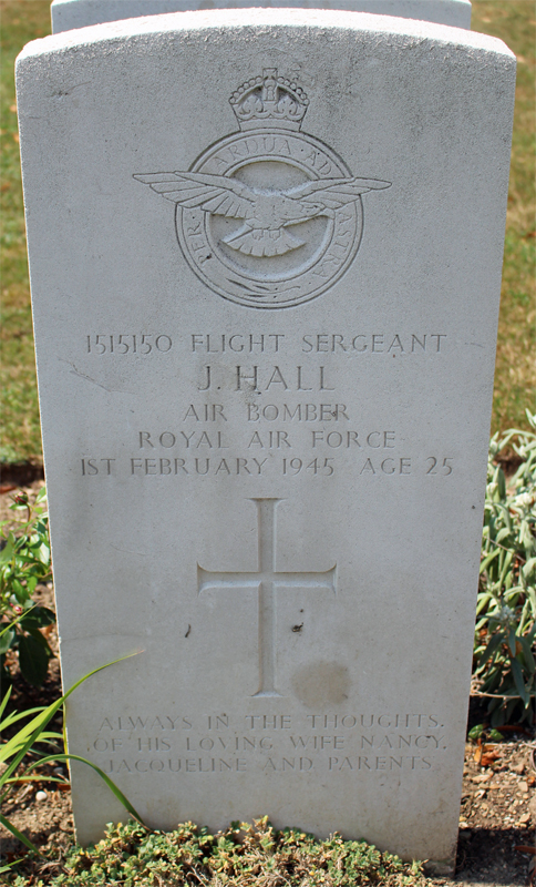 F/Sgt John Hall<br/><br /><br />died February 1st, 1945